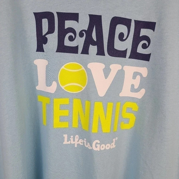 Life is Good  Peace Love Tennis tshirt - Picture 3 of 6